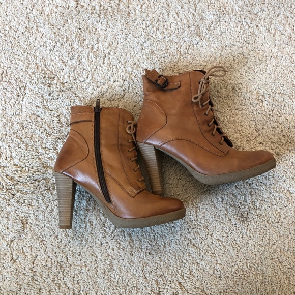 Leather lace up boots 7.5 - Picture 1 of 4